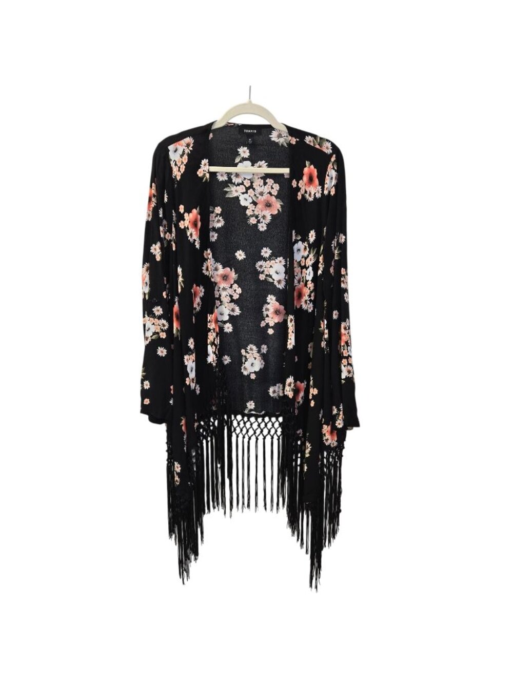 Torrid Floral Fringe Trim Kimono Duster Top Size Torrid 0/Large